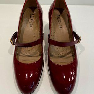 Anyi Lu Tracy Dark Red Patent Shoes